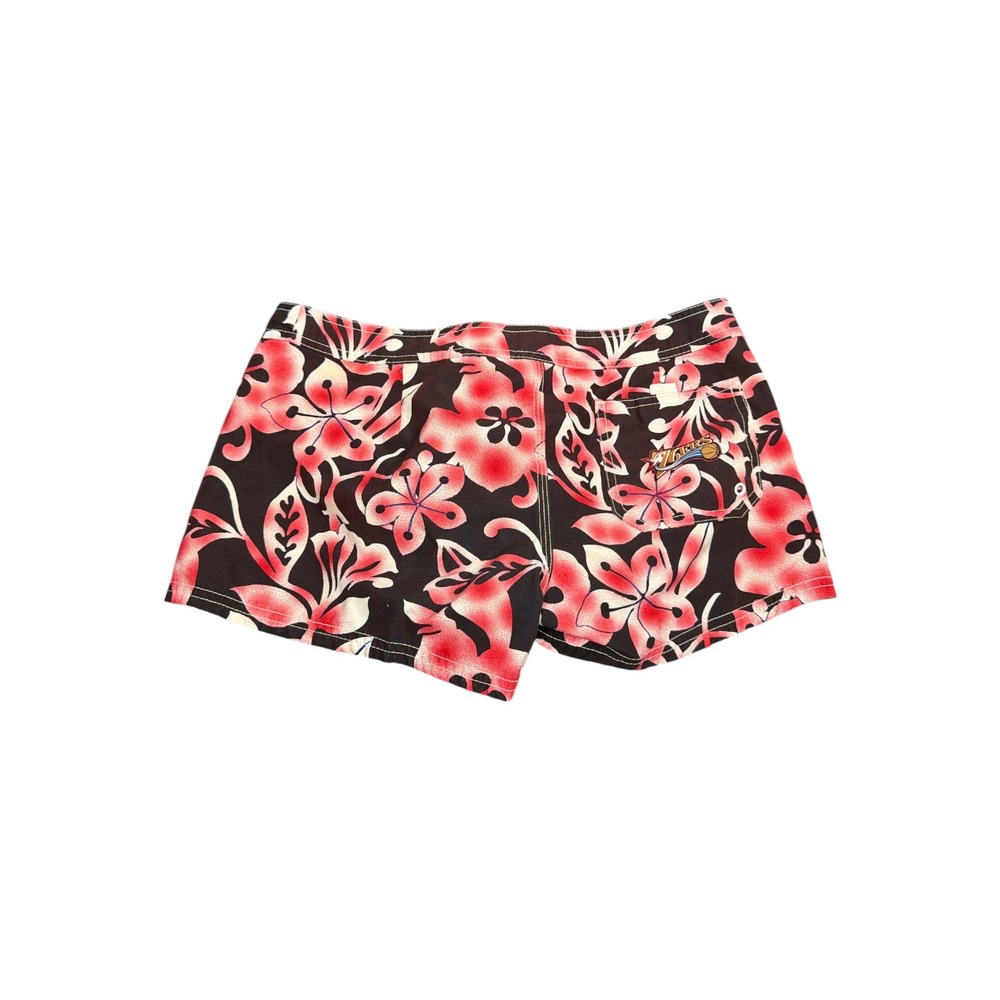 OP‎ Ocean Pacific Womens Floral Board Shorts Red Black Hibiscus Swim Size 5